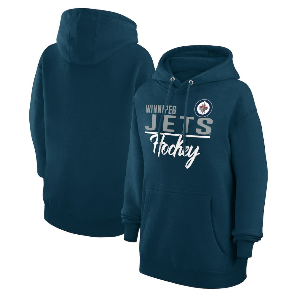 Winnipeg Jets G-III 4Her by Carl Banks Women's Team Fleece Pullover Hoodie - Navy Hoodies