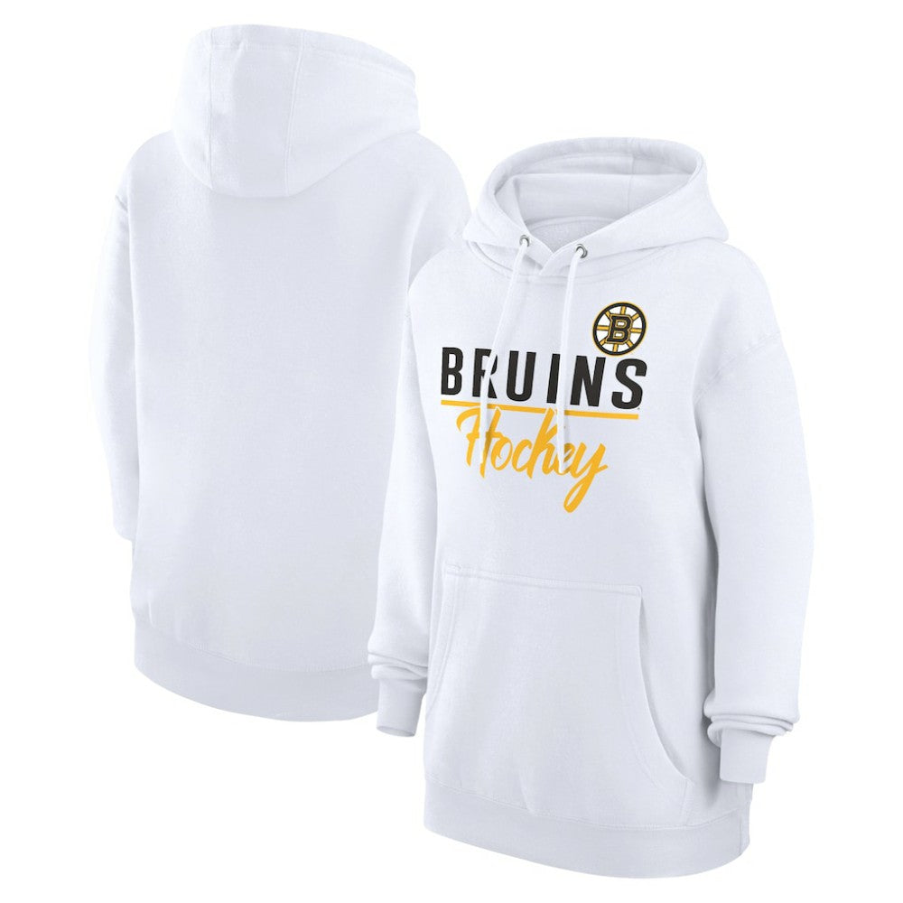 Boston Bruins G-III 4Her by Carl Banks Women's Team Fleece Pullover Hoodie - White Hoodies