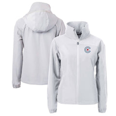Chicago Cubs Cutter & Buck Women's City Connect Charter Eco Recycled Full-Zip Jacket Gray