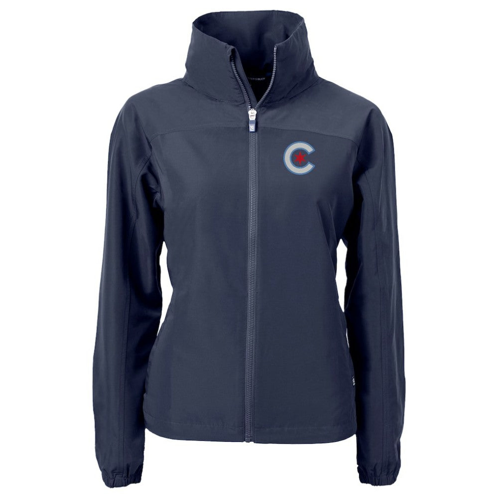 Chicago Cubs Cutter & Buck Women's City Connect Charter Eco Recycled Full-Zip Jacket Navy