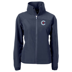 Chicago Cubs Cutter & Buck Women's City Connect Charter Eco Recycled Full-Zip Jacket Navy