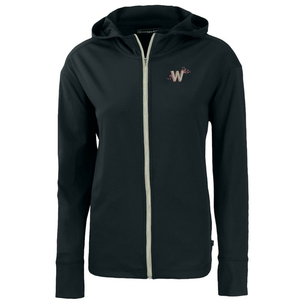 Washington Nationals Cutter & Buck Women's City Connect Daybreak Eco Recycled Full-Zip Hoodie Black