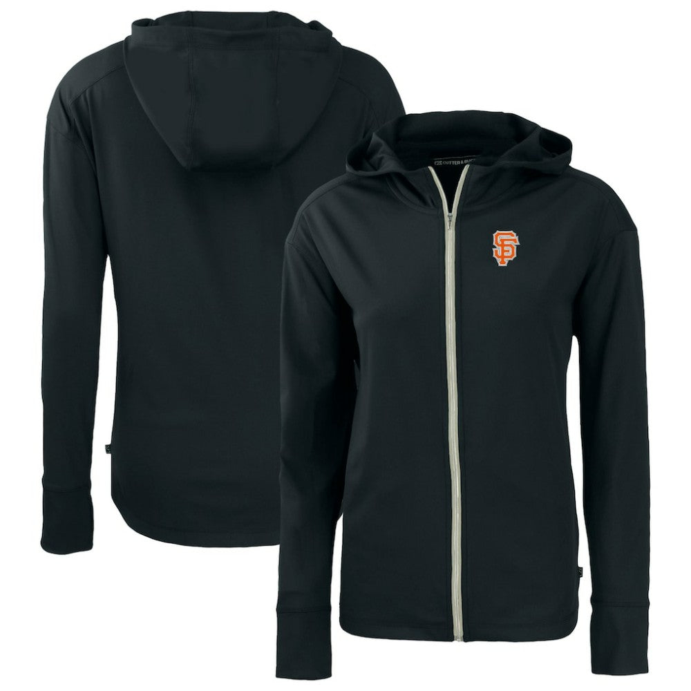 San Francisco Giants Cutter & Buck Women's City Connect Daybreak Eco Recycled Full-Zip Hoodie Black