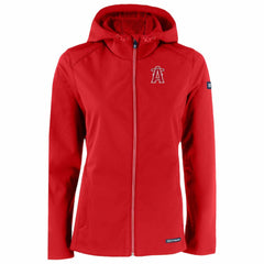 Los Angeles Angels Cutter & Buck Women's City Connect Evoke Eco Softshell Recycled Full-Zip Hoodie Jacket Red