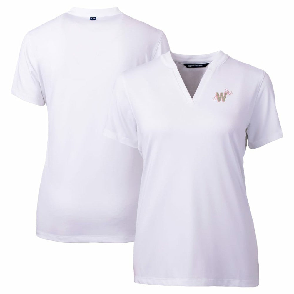 Washington Nationals Cutter & Buck Women's City Connect Forge Heathered Stretch Blade Top White