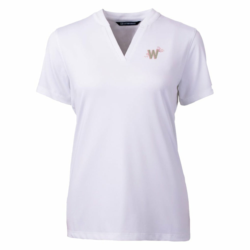 Washington Nationals Cutter & Buck Women's City Connect Forge Heathered Stretch Blade Top White
