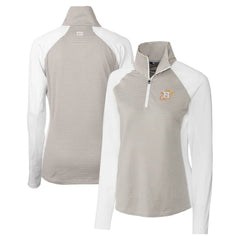 Houston Astros Cutter & Buck Women's City Connect Forge Tonal Stripe Stretch Half-Zip Pullover Top White