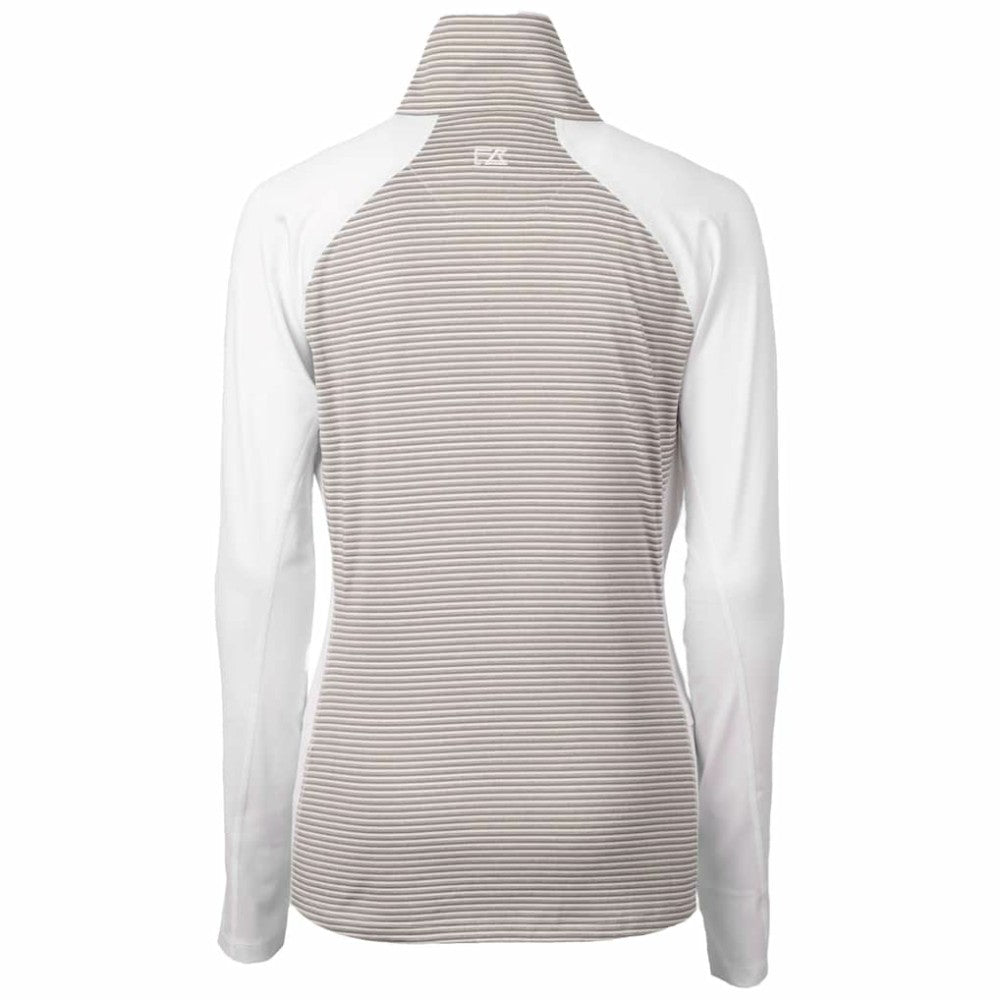 Houston Astros Cutter & Buck Women's City Connect Forge Tonal Stripe Stretch Half-Zip Pullover Top White