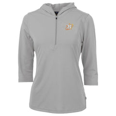 Houston Astros Cutter & Buck Women's City Connect Virtue Eco Pique Recycled Half-Zip Pullover Hoodie Gray