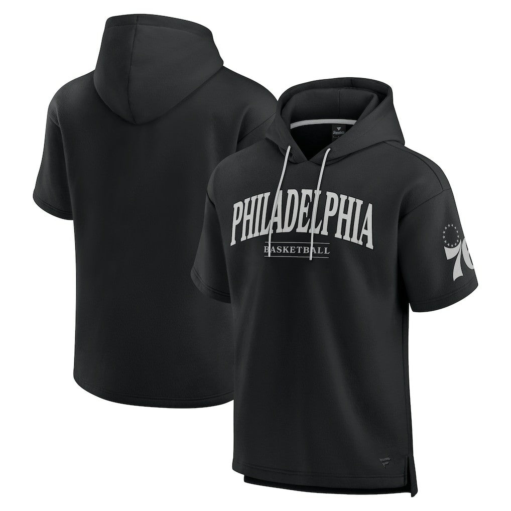 Philadelphia 76ers Elements Ready Short Sleeve Pullover Hoodie - Black discount