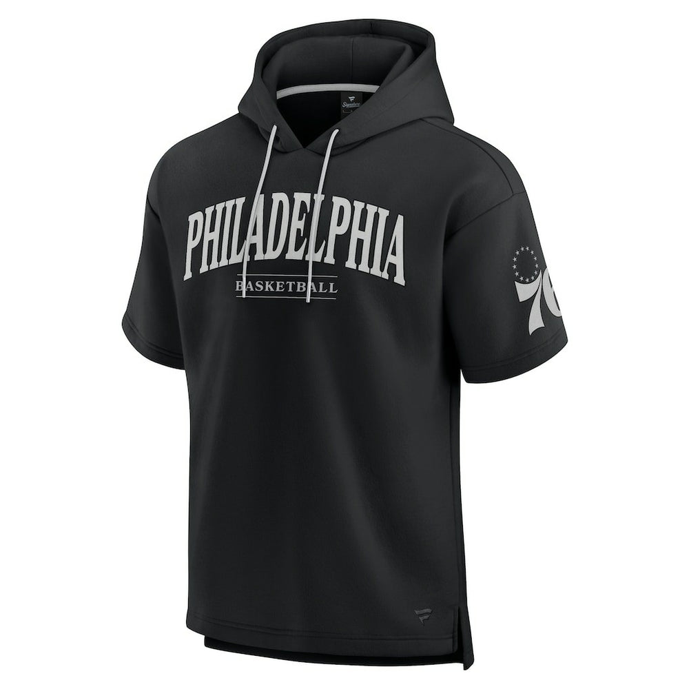 Philadelphia 76ers Elements Ready Short Sleeve Pullover Hoodie - Black discount