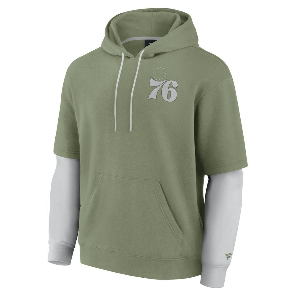 Philadelphia 76ers Elements Sleek Pullover Hoodie - Olive outlet