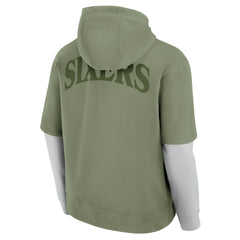 Philadelphia 76ers Elements Sleek Pullover Hoodie - Olive outlet