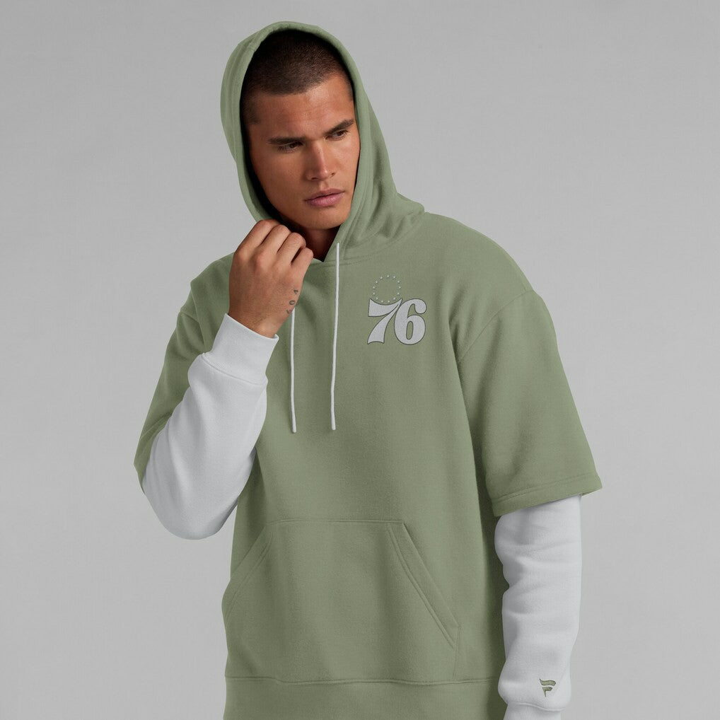 Philadelphia 76ers Elements Sleek Pullover Hoodie - Olive outlet