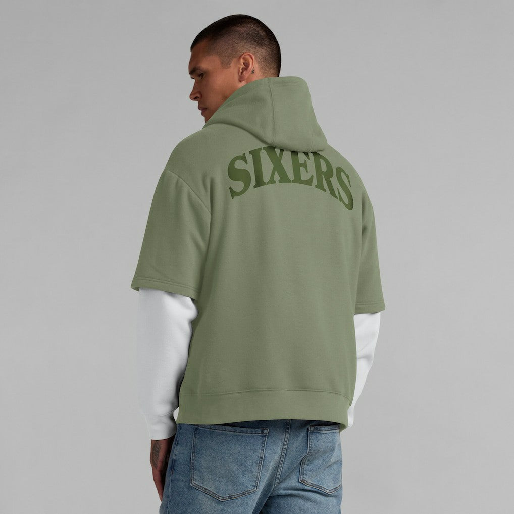 Philadelphia 76ers Elements Sleek Pullover Hoodie - Olive outlet