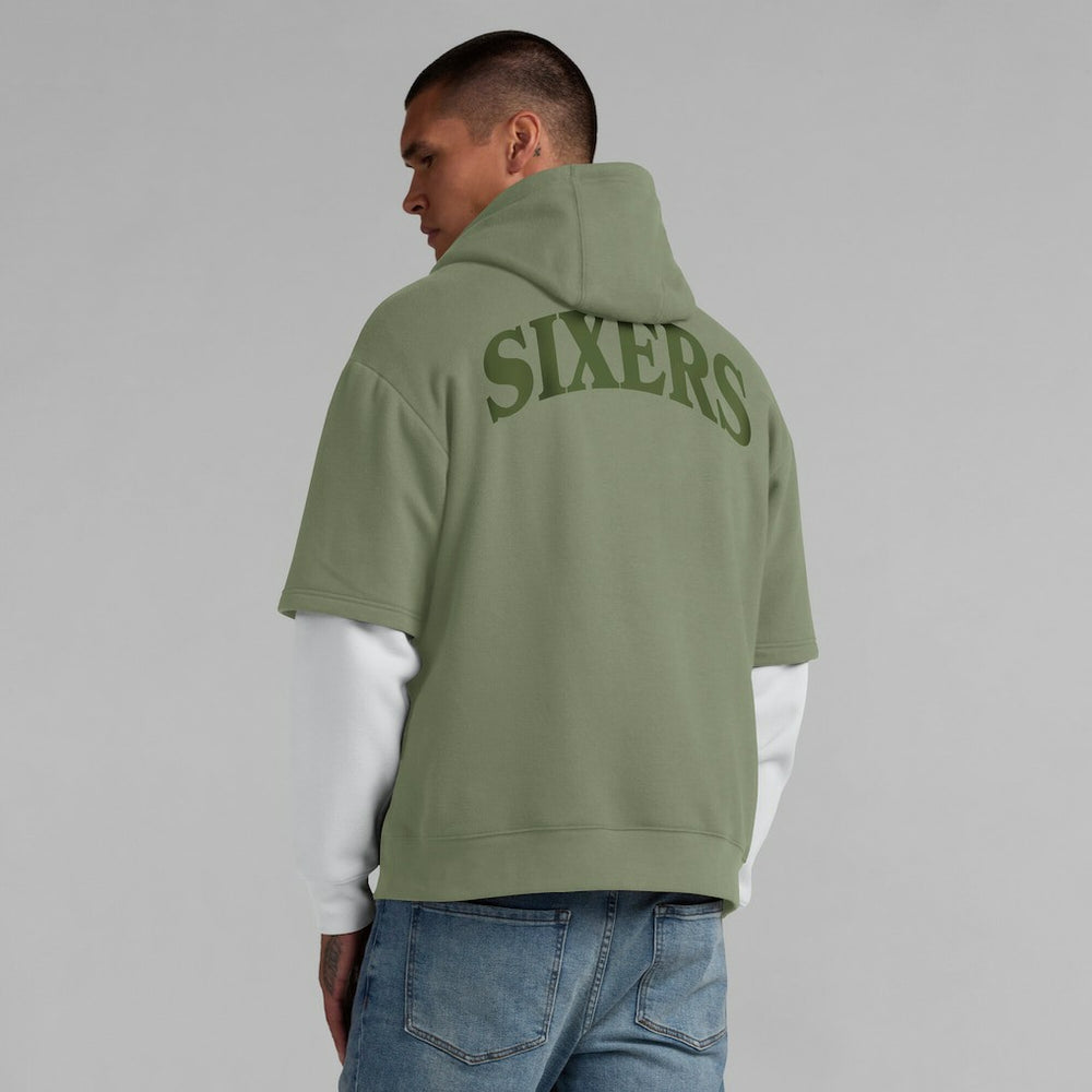 Philadelphia 76ers Elements Sleek Pullover Hoodie - Olive outlet