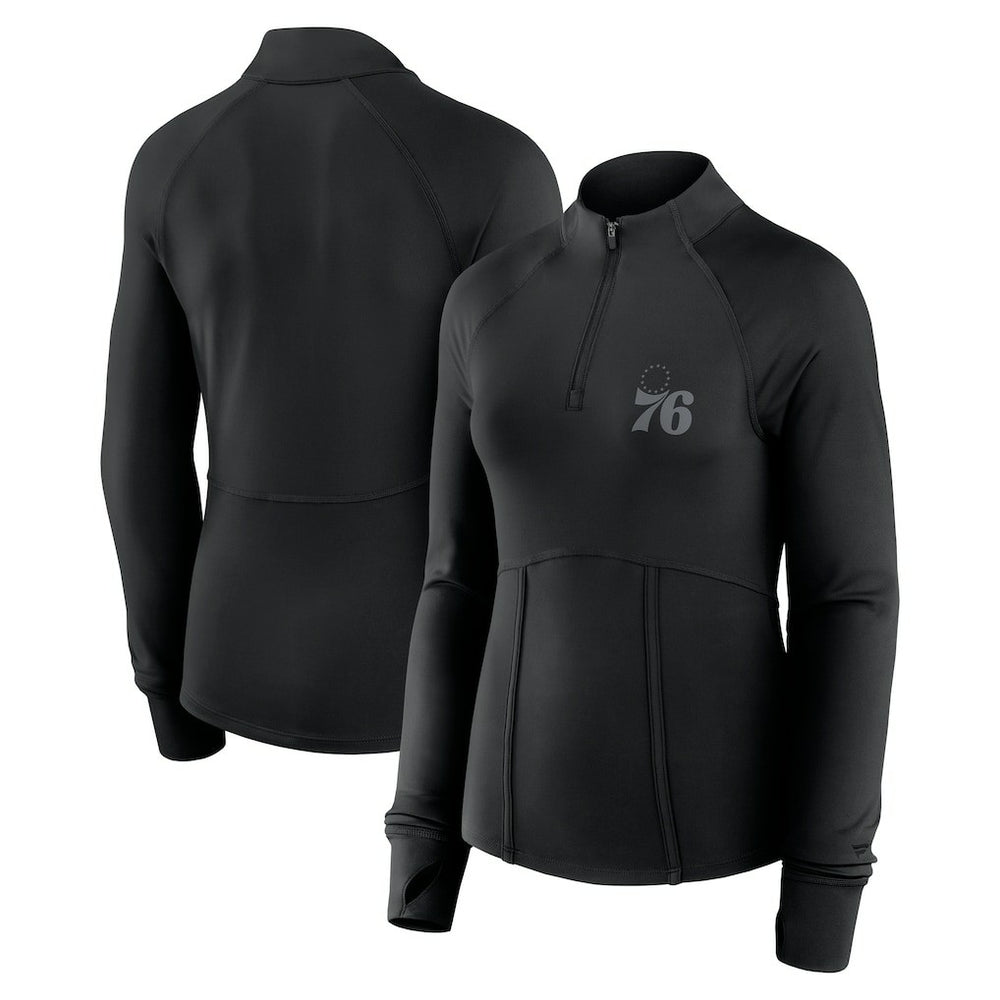 Philadelphia 76ers Women's Elements Match Raglan Quarter-Zip Top - Black online