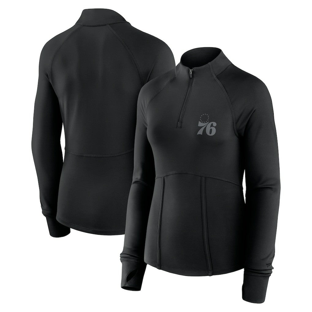 Philadelphia 76ers Women's Elements Match Raglan Quarter-Zip Top - Black online