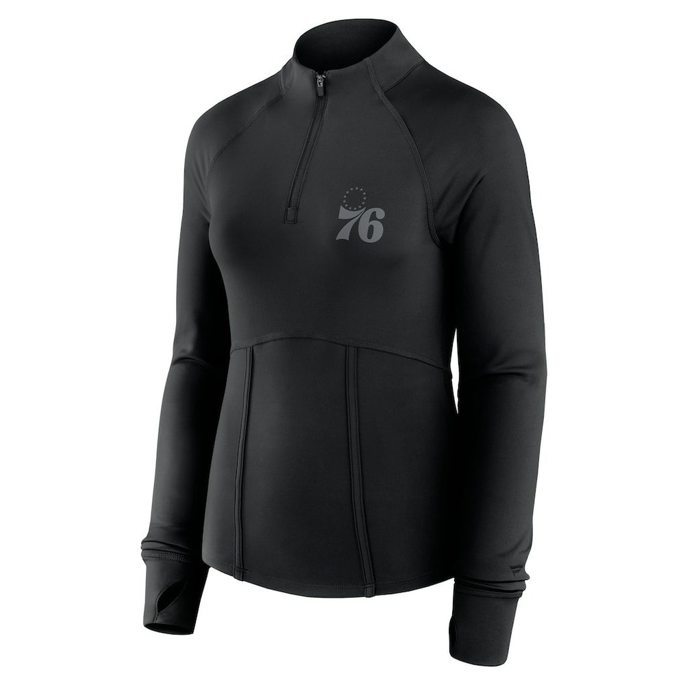 Philadelphia 76ers Women's Elements Match Raglan Quarter-Zip Top - Black online