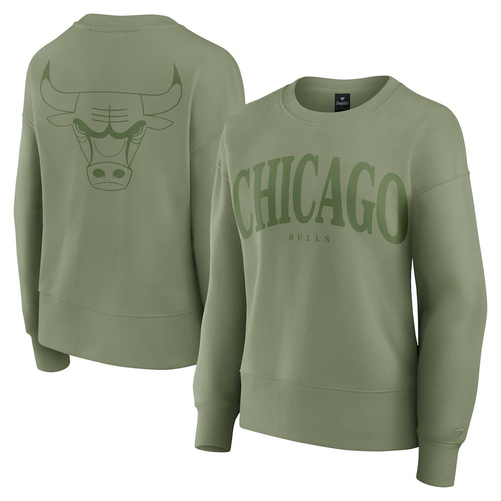 Chicago Bulls Women's Elements Flow Pullover Sweatshirt sale - Olive for sale