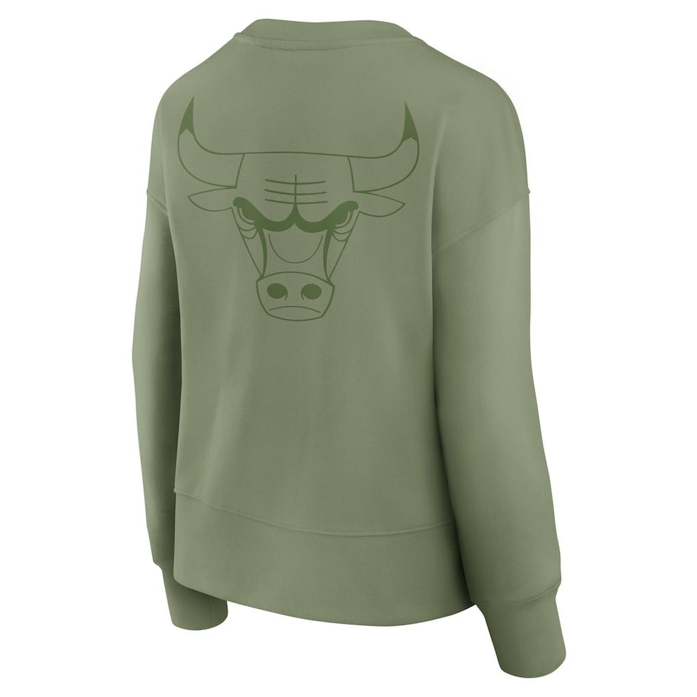 Chicago Bulls Women's Elements Flow Pullover Sweatshirt sale - Olive for sale