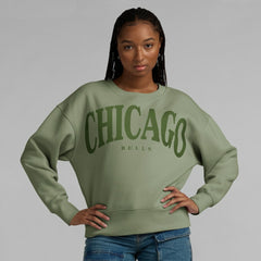Chicago Bulls Women's Elements Flow Pullover Sweatshirt sale - Olive for sale