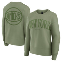 New York Knicks Women's Elements Flow Pullover Sweatshirt - Olive outlet