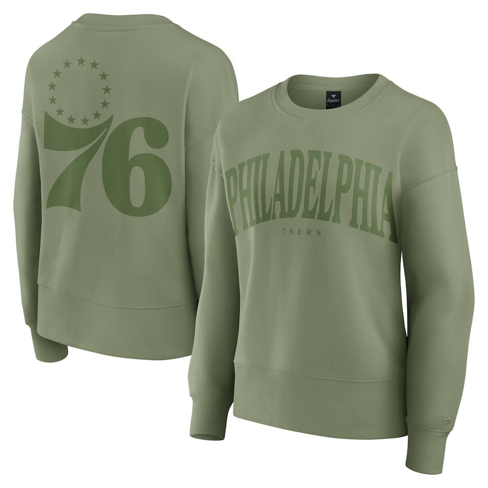 Philadelphia 76ers Women's Elements Flow Pullover Sweatshirt - Olive outlet