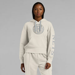 Brooklyn Nets Women's Elements Next Pullover Hoodie - Cream outlet