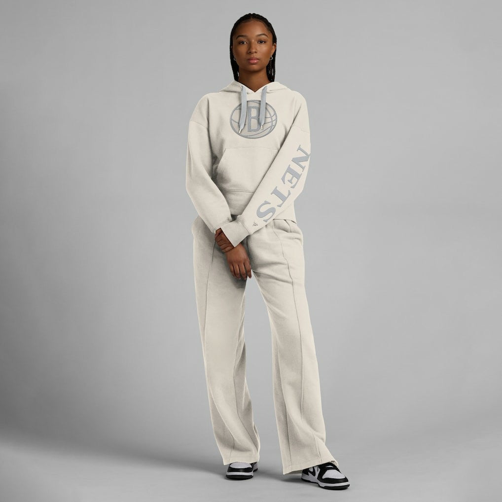 Brooklyn Nets Women's Elements Next Pullover Hoodie - Cream outlet