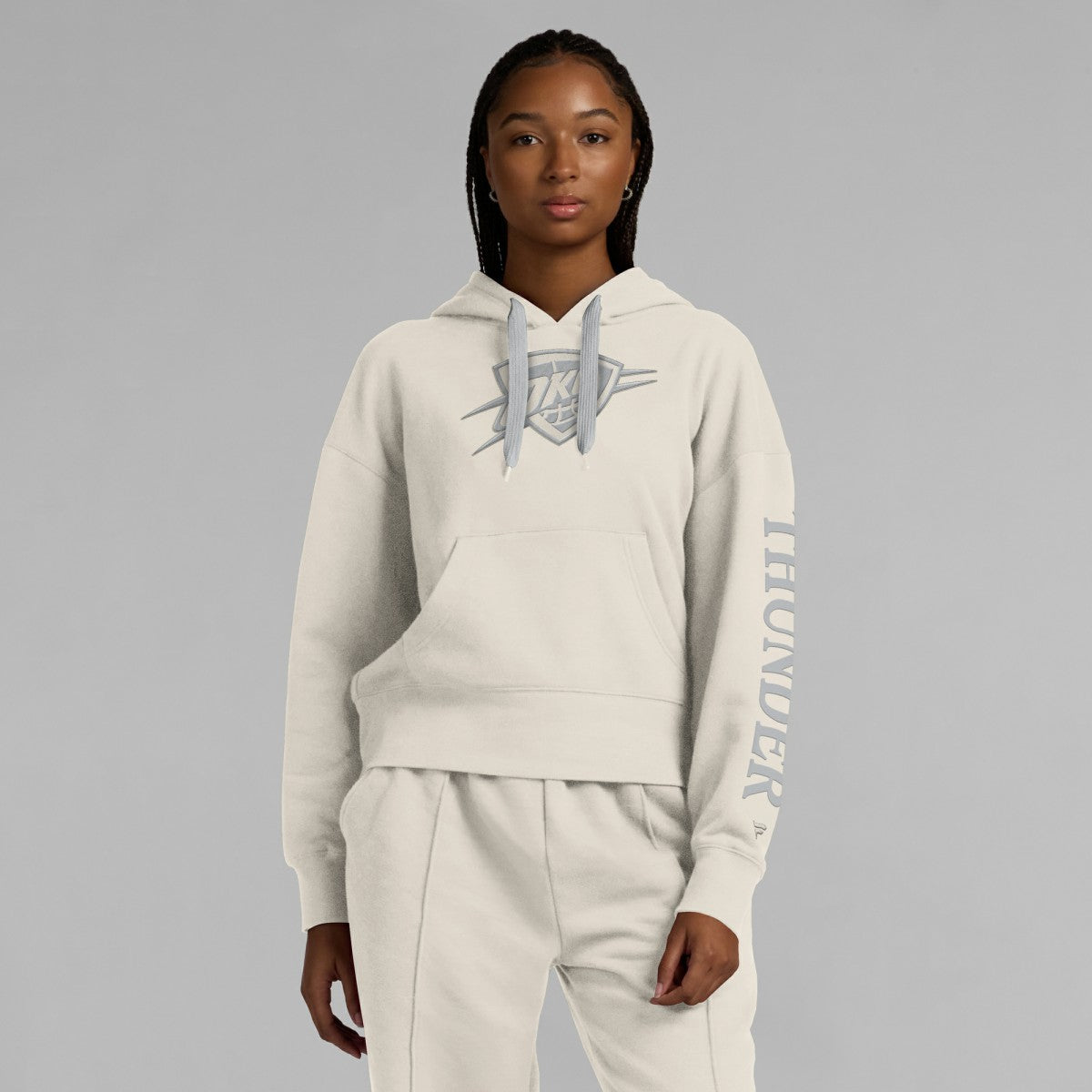 Oklahoma City Thunder Women's Elements Next Pullover Hoodie - Cream outlet