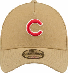 Chicago Cubs Logo Essentials 9FORTY A-Frame Adjustable Hat Khaki
