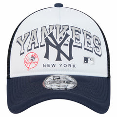 New York Yankees Retro Wordmark 9FORTY A-Frame Trucker Adjustable Hat White