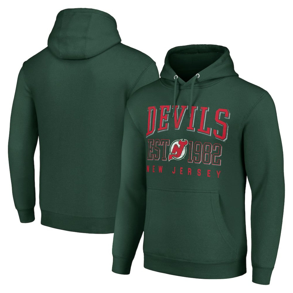 New Jersey Devils Starter Retro Graphic Pullover Hoodie - Green Jerseys