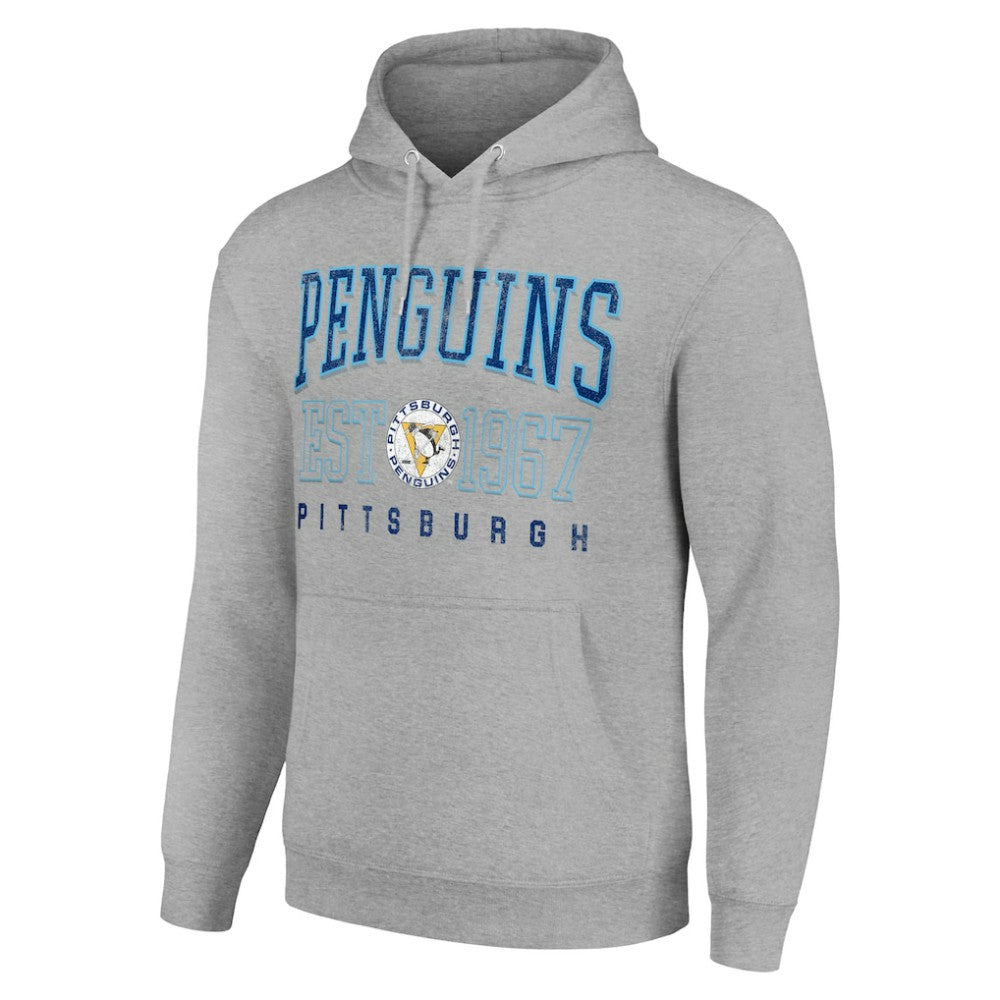 Pittsburgh Penguins Starter Retro Graphic Pullover Hoodie - Heather Gray Hoodies