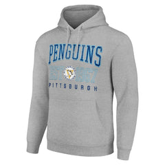 Pittsburgh Penguins Starter Retro Graphic Pullover Hoodie - Heather Gray Hoodies