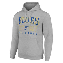 St. Louis Blues Starter Retro Graphic Pullover Hoodie - Heather Gray Hoodies