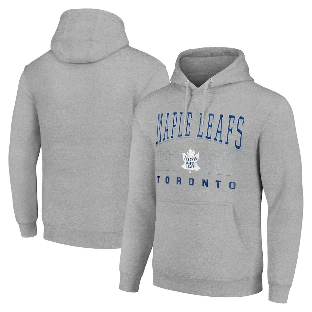 Toronto Maple Leafs Starter Retro Graphic Pullover Hoodie - Heather Gray Hoodies