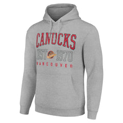 Vancouver Canucks Starter Retro Graphic Pullover Hoodie - Heather Gray Hoodies