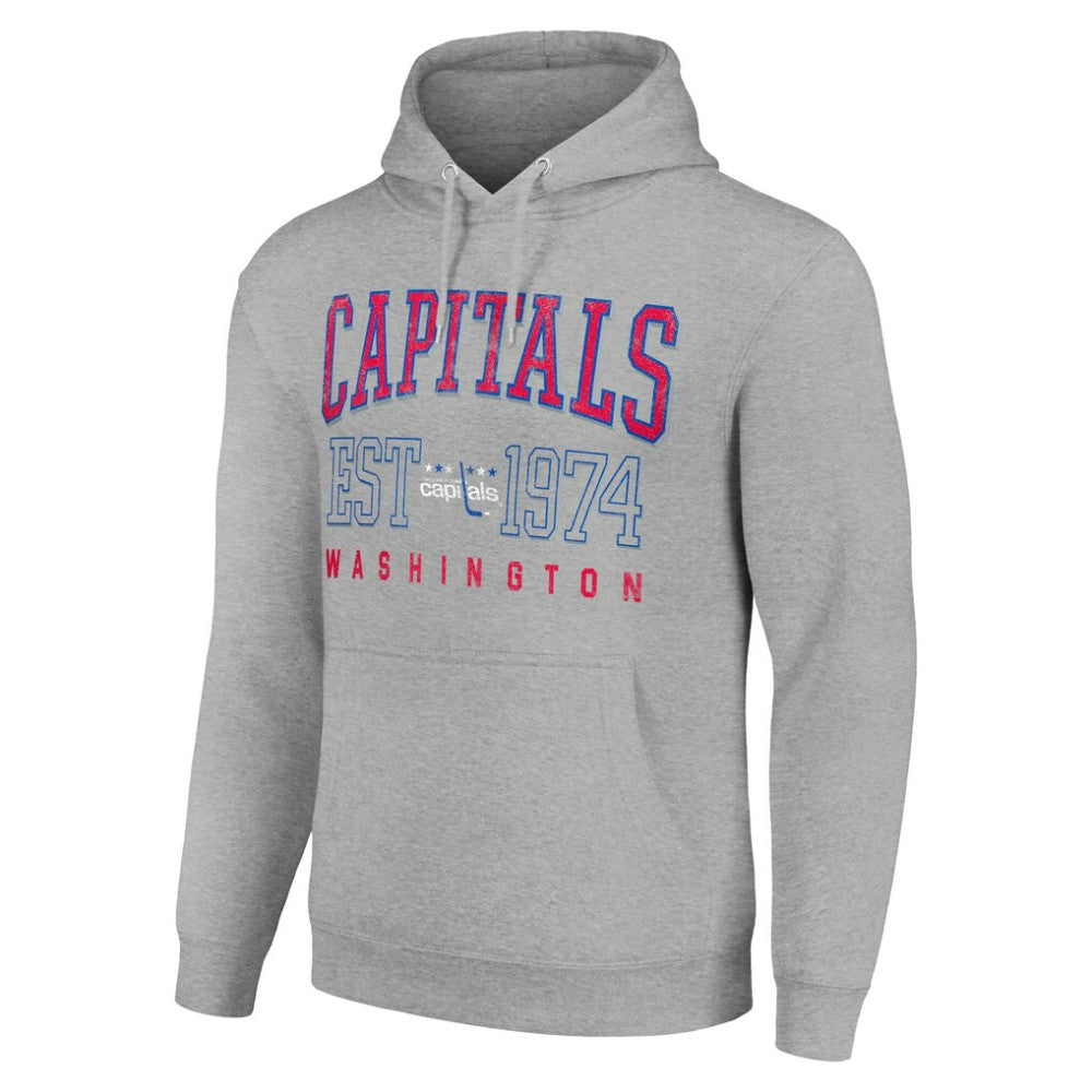 Washington Capitals Starter Retro Graphic Pullover Hoodie - Heather Gray Hoodies