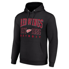 Detroit Red Wings Starter Retro Graphic Pullover Hoodie - Black Hoodies