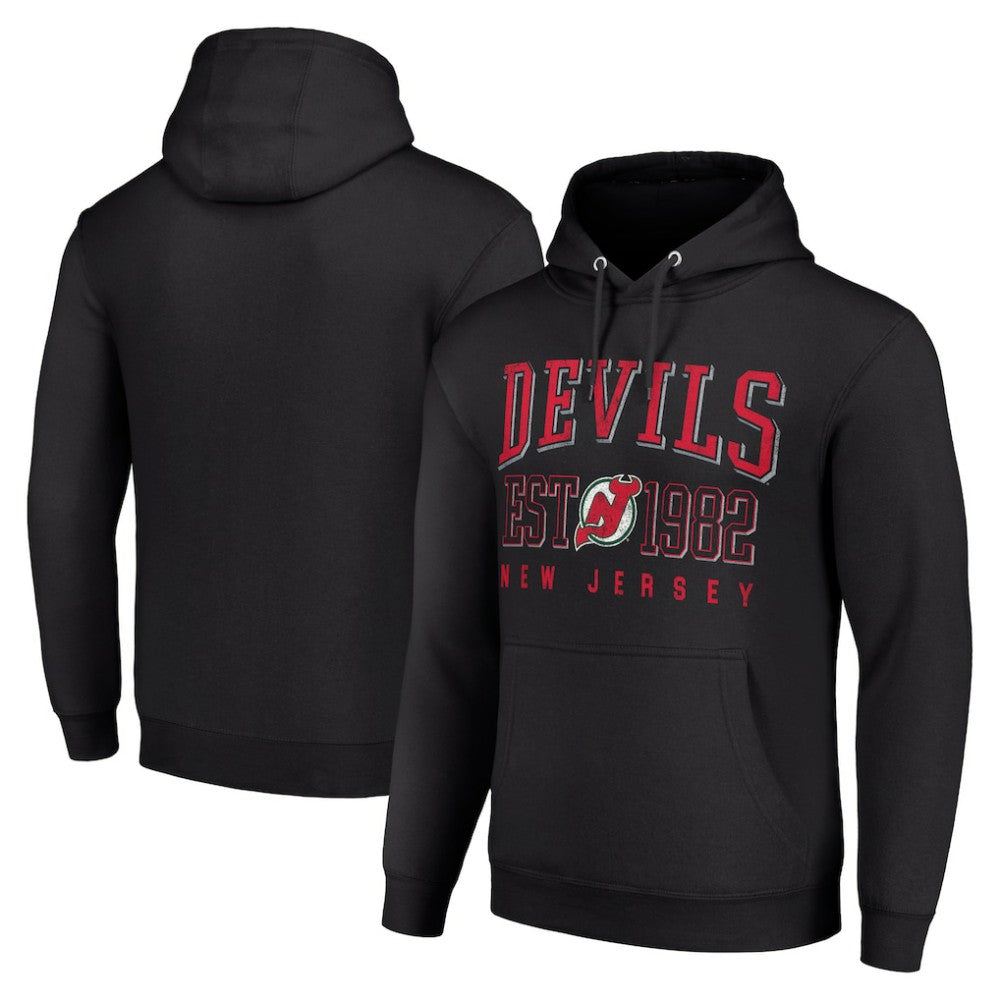 New Jersey Devils Starter Retro Graphic Pullover Hoodie - Black Jerseys