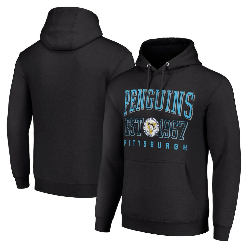 Pittsburgh Penguins Starter Retro Graphic Pullover Hoodie - Black Hoodies