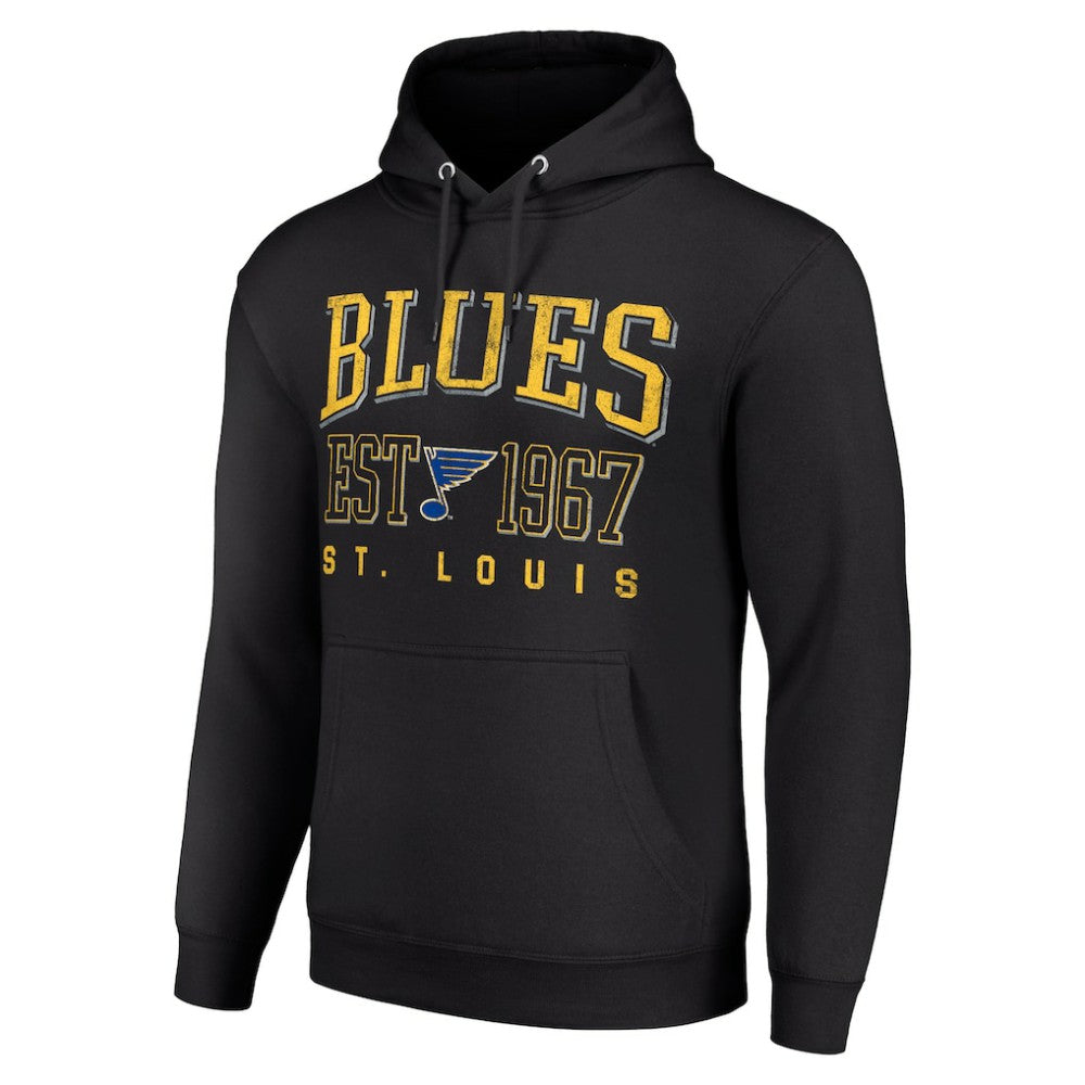 St. Louis Blues Starter Retro Graphic Pullover Hoodie - Black Hoodies