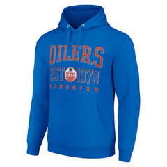 Edmonton Oilers Starter Retro Graphic Pullover Hoodie - Royal Hoodies