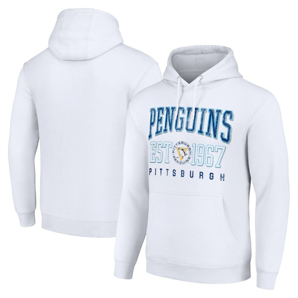 Pittsburgh Penguins Starter Retro Graphic Pullover Hoodie - White Hoodies