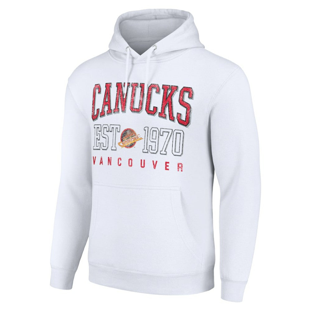Vancouver Canucks Starter Retro Graphic Pullover Hoodie - White Hoodies