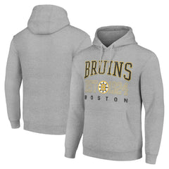 Boston Bruins Starter Retro Graphic Pullover Hoodie - Heather Gray Hoodies
