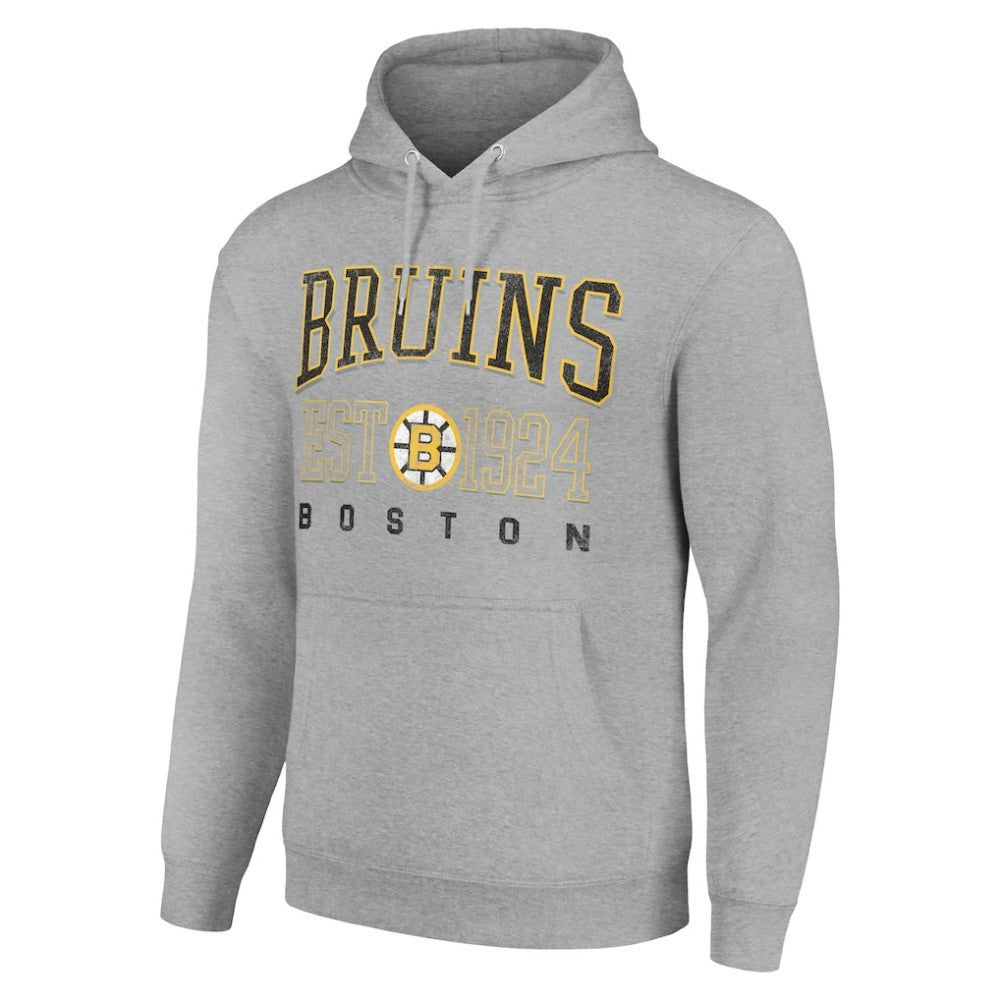 Boston Bruins Starter Retro Graphic Pullover Hoodie - Heather Gray Hoodies