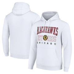 Chicago Blackhawks Starter Retro Graphic Pullover Hoodie - White Hoodies